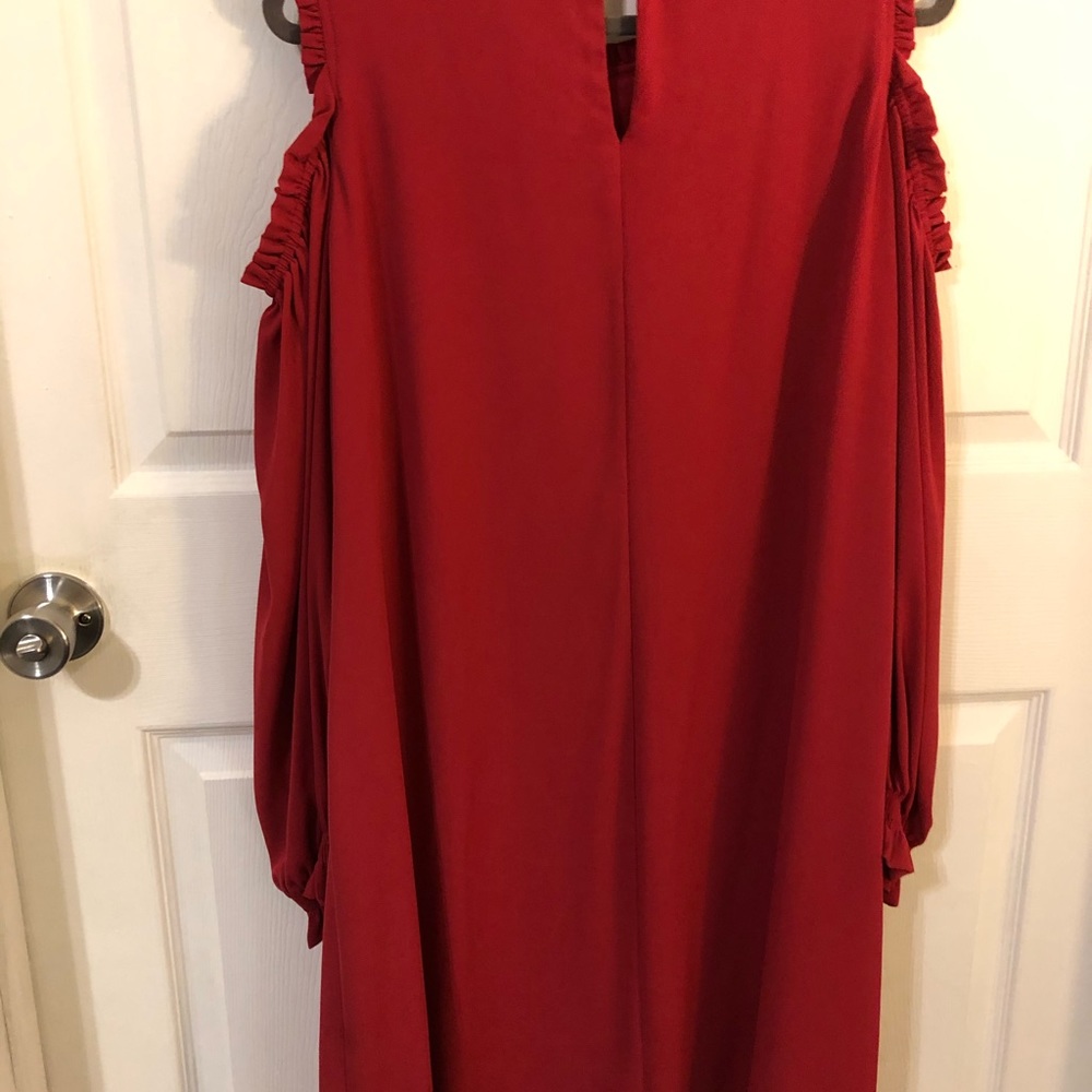 Georgette cold shoulder dress